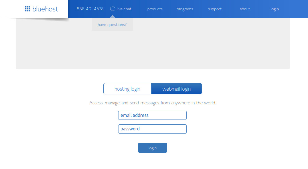 bluehost webmail