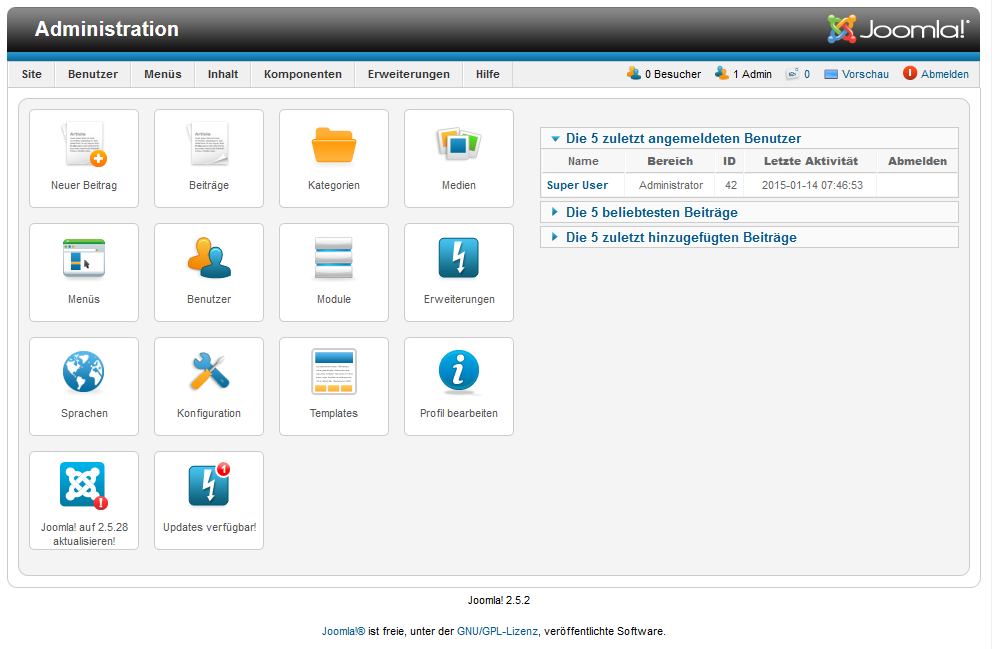 erweiterungen joomla