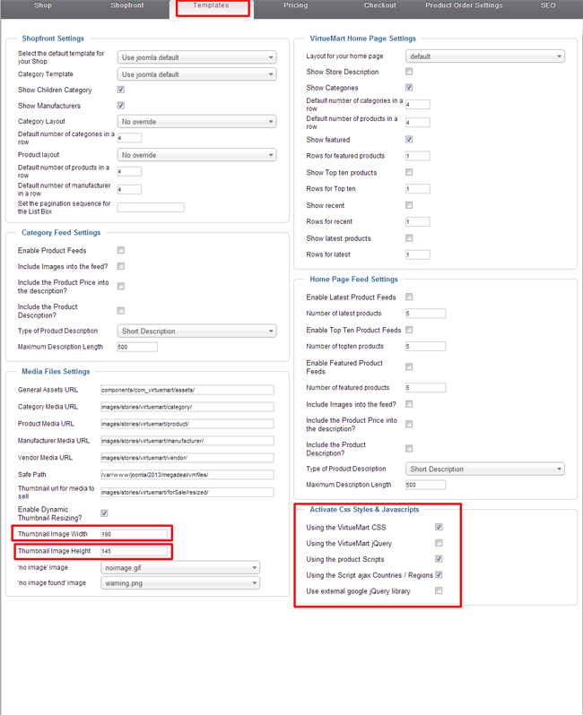 virtuemart templates