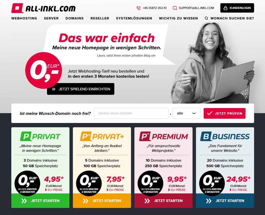 all inkl wordpress hosting